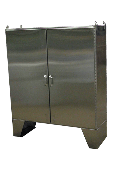 Double Bay Stainless steel NEMA 4X floor mount enclosure by NEMACO