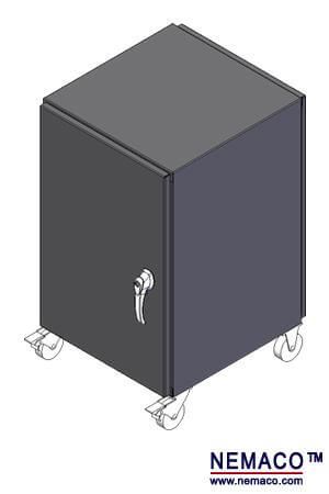 Double doors NEMA 3r enclosure powder coated in black