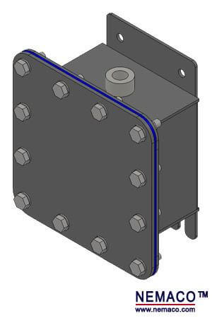 ISOMETRIC VIEW OF NEMACO NEMA 6 IP67 WATERPROOF ELECTRICAL ENCLOSURE