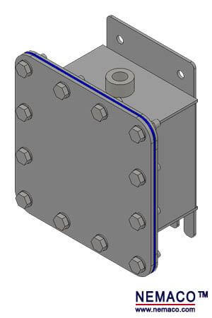 ISOMETRIC VIEW OF NEMACO NEMA 6P IP68 WATERPROOF ENCLOSURE
